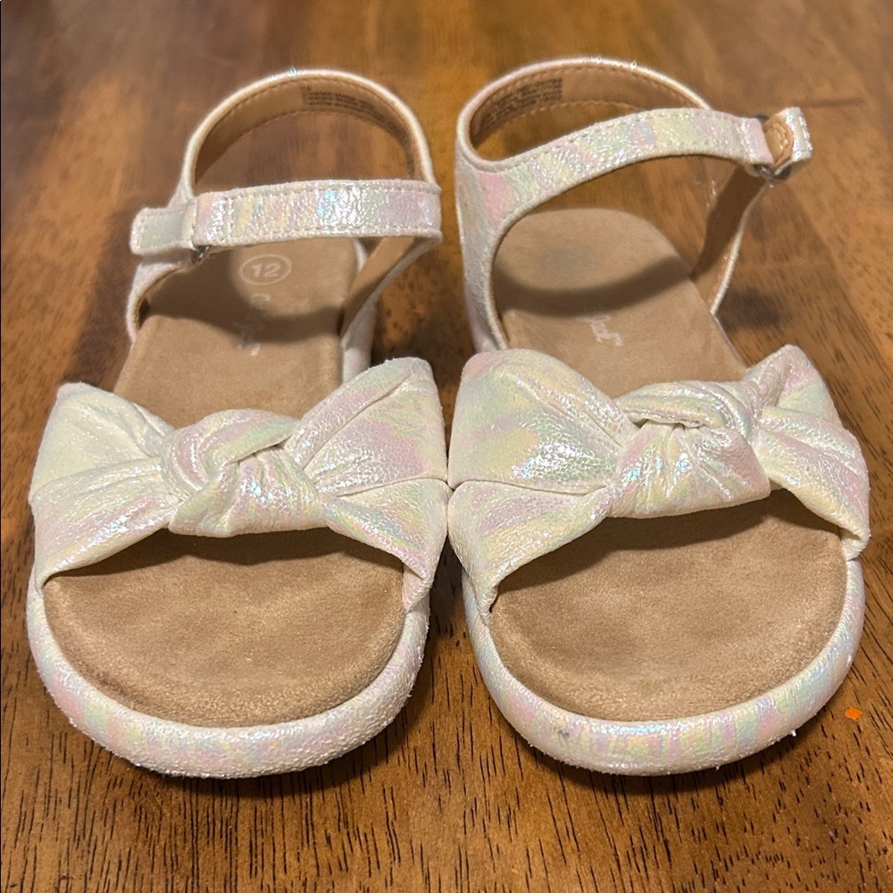Kids Iridescent Sandals with Bow size